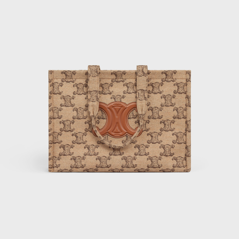 LARGE CABAS THAIS IN TEXTILE WITH TRIOMPHE CAMEL - Image 1